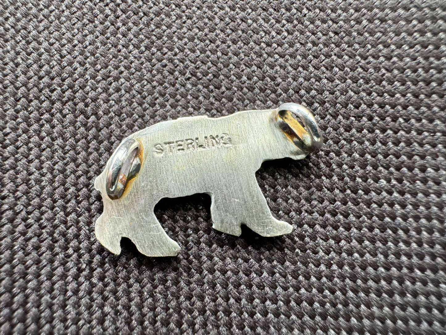 Sterling and Enamel Polar Bear Charm