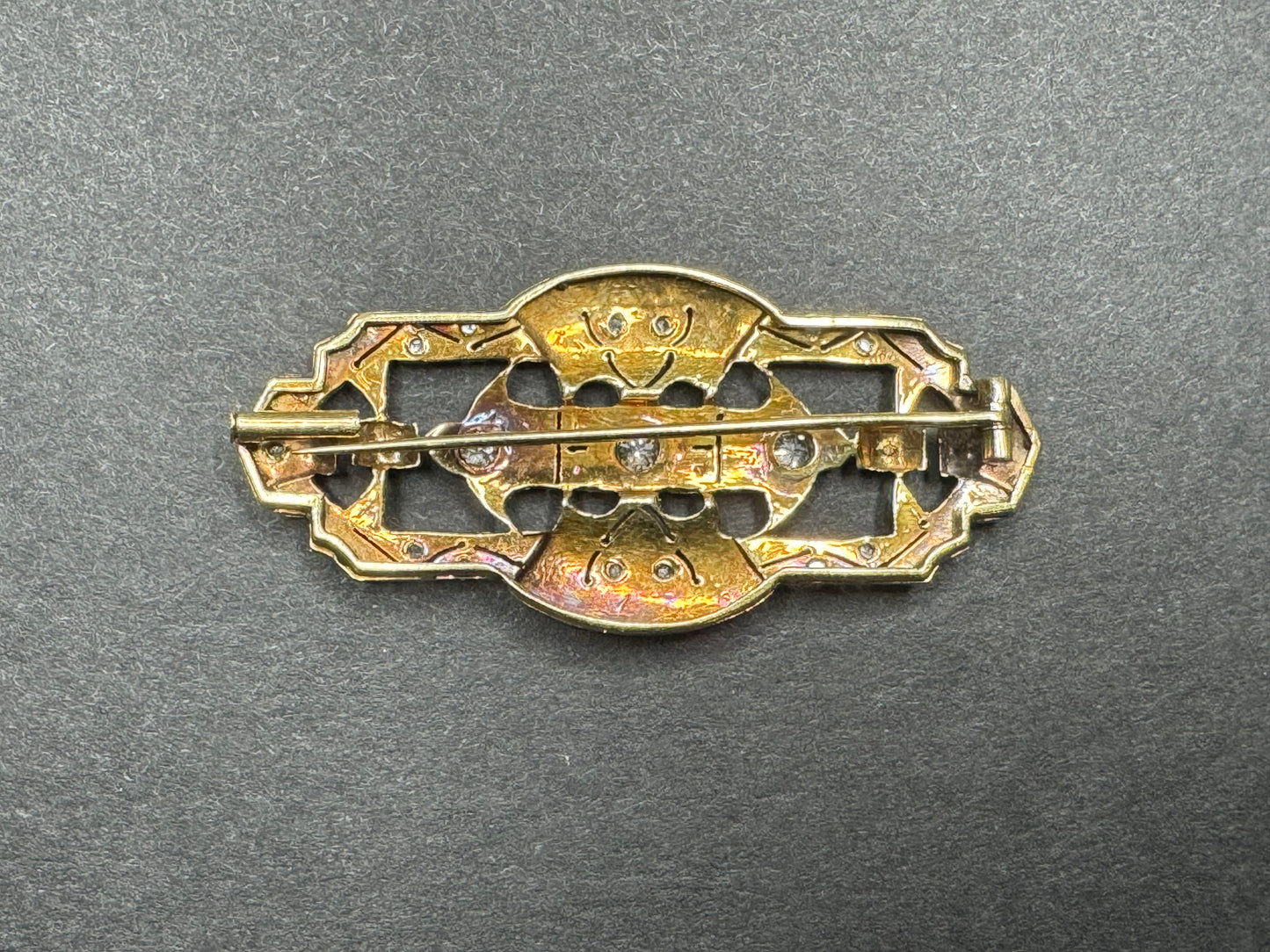 Platinum and 18K OEC Diamond Brooch