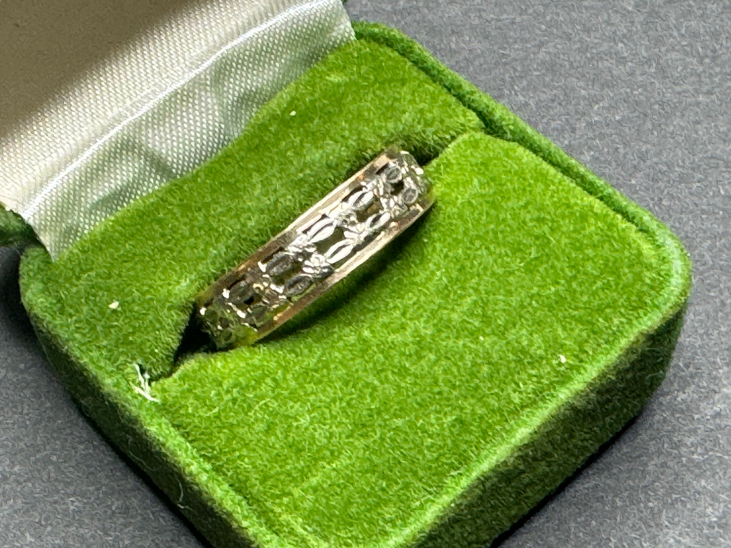 14k and Platinum 1950s Open Work Band