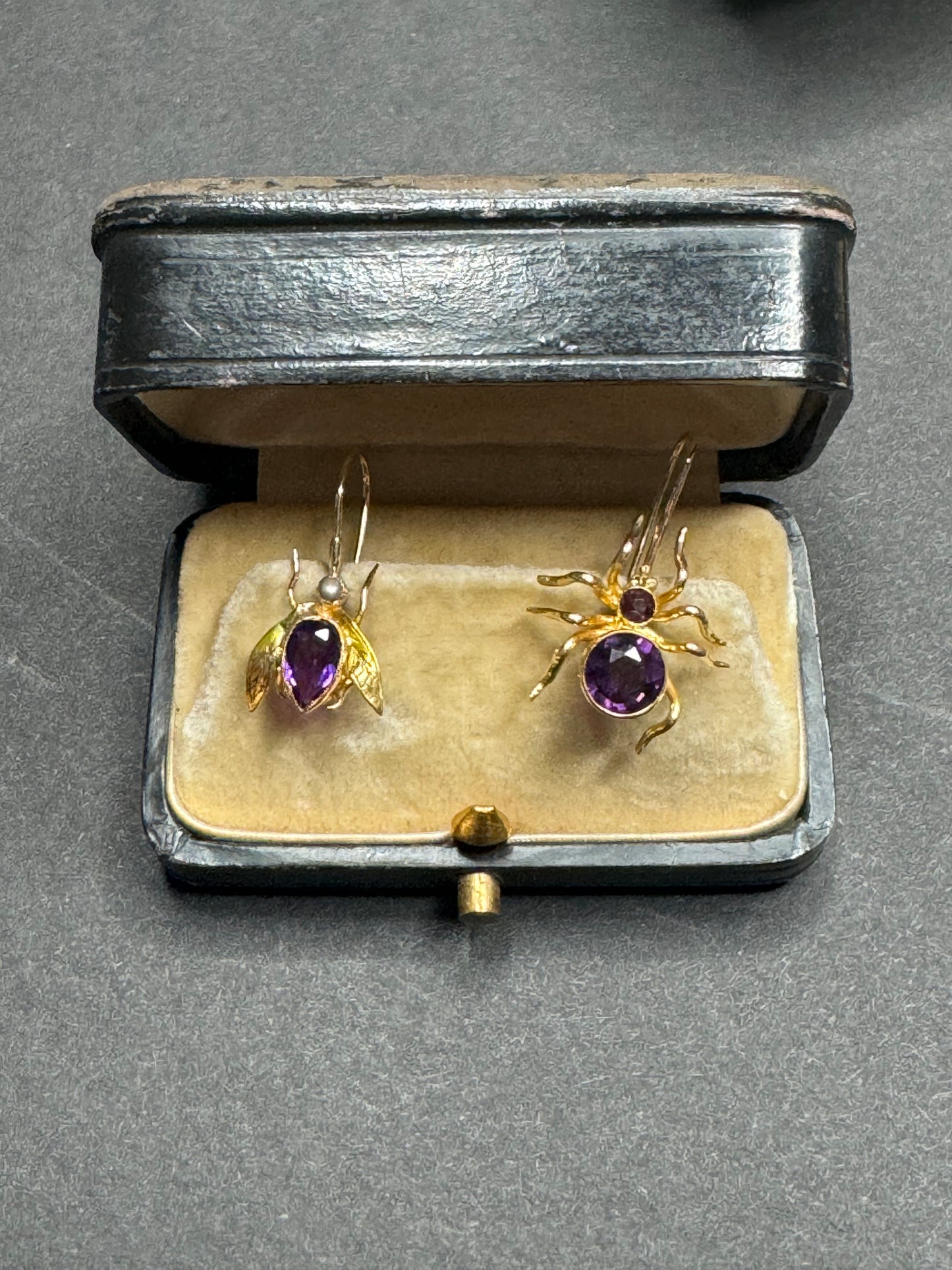 15k Amethyst Bug Earrings