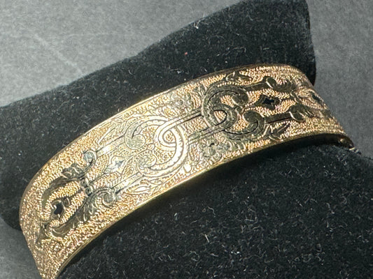 Victorian 1874 Gold Filled and Enamel Wedding Bracelet