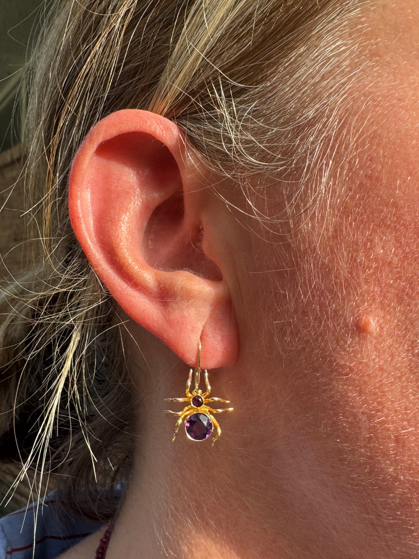 15k Amethyst Bug Earrings