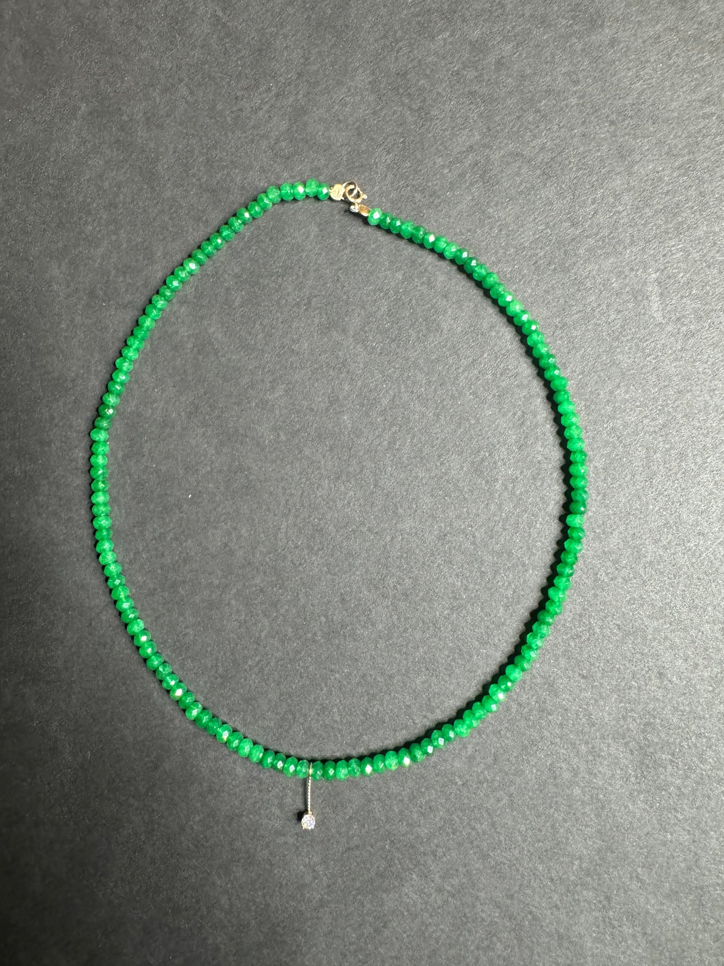 Emerald Necklace with Diamond Pendant