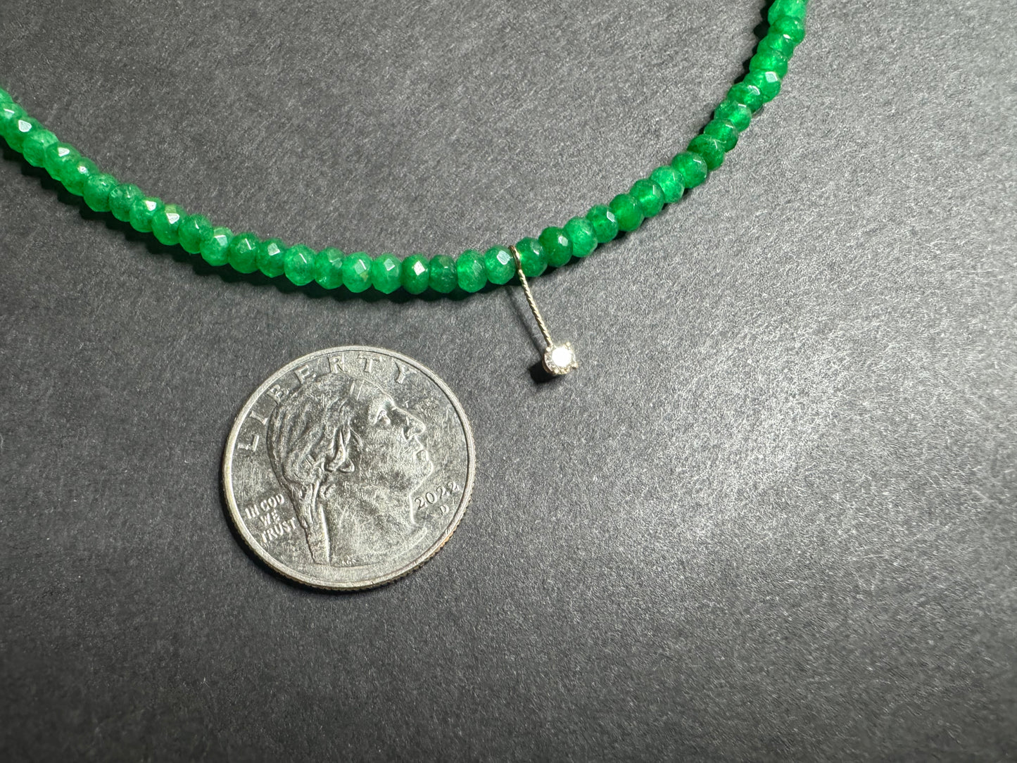 Emerald Necklace with Diamond Pendant