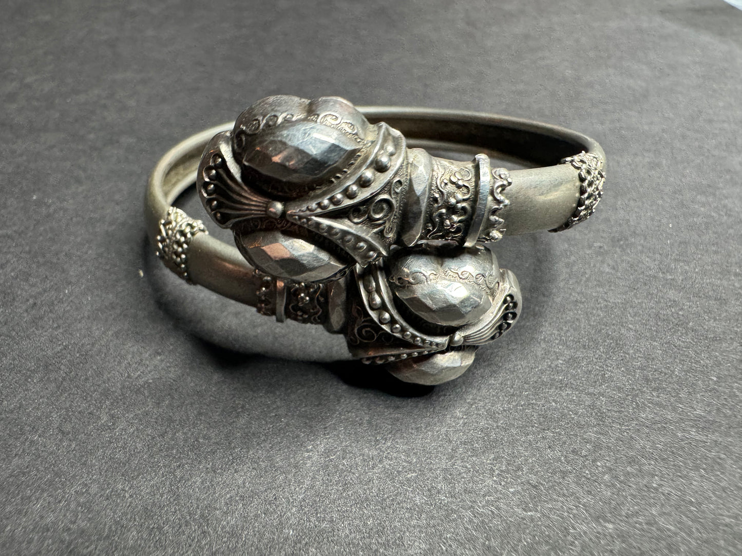 Georgian Sterling Paw Bypass Bracelet