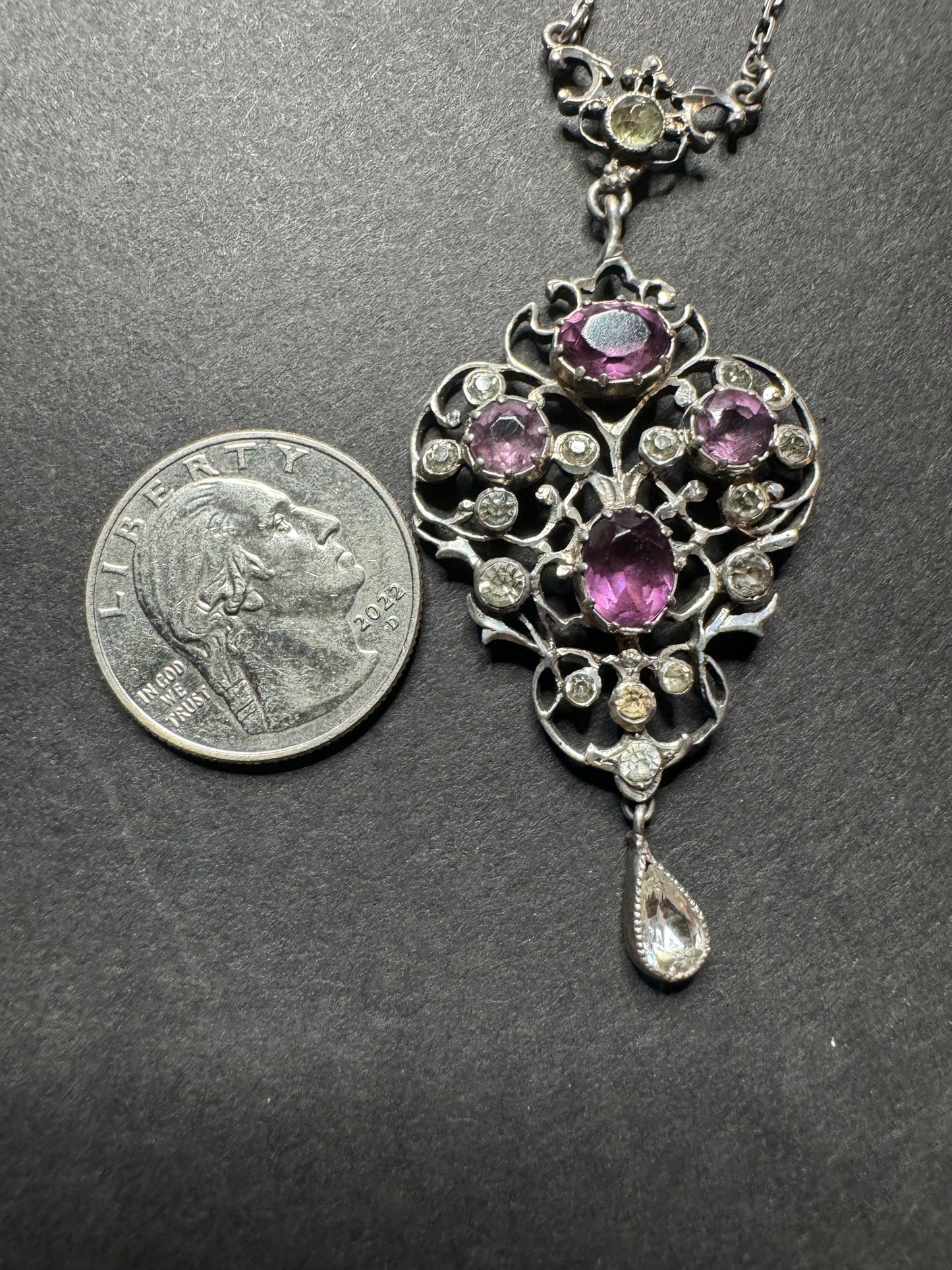 Sterling and Paste Edwardian Necklace