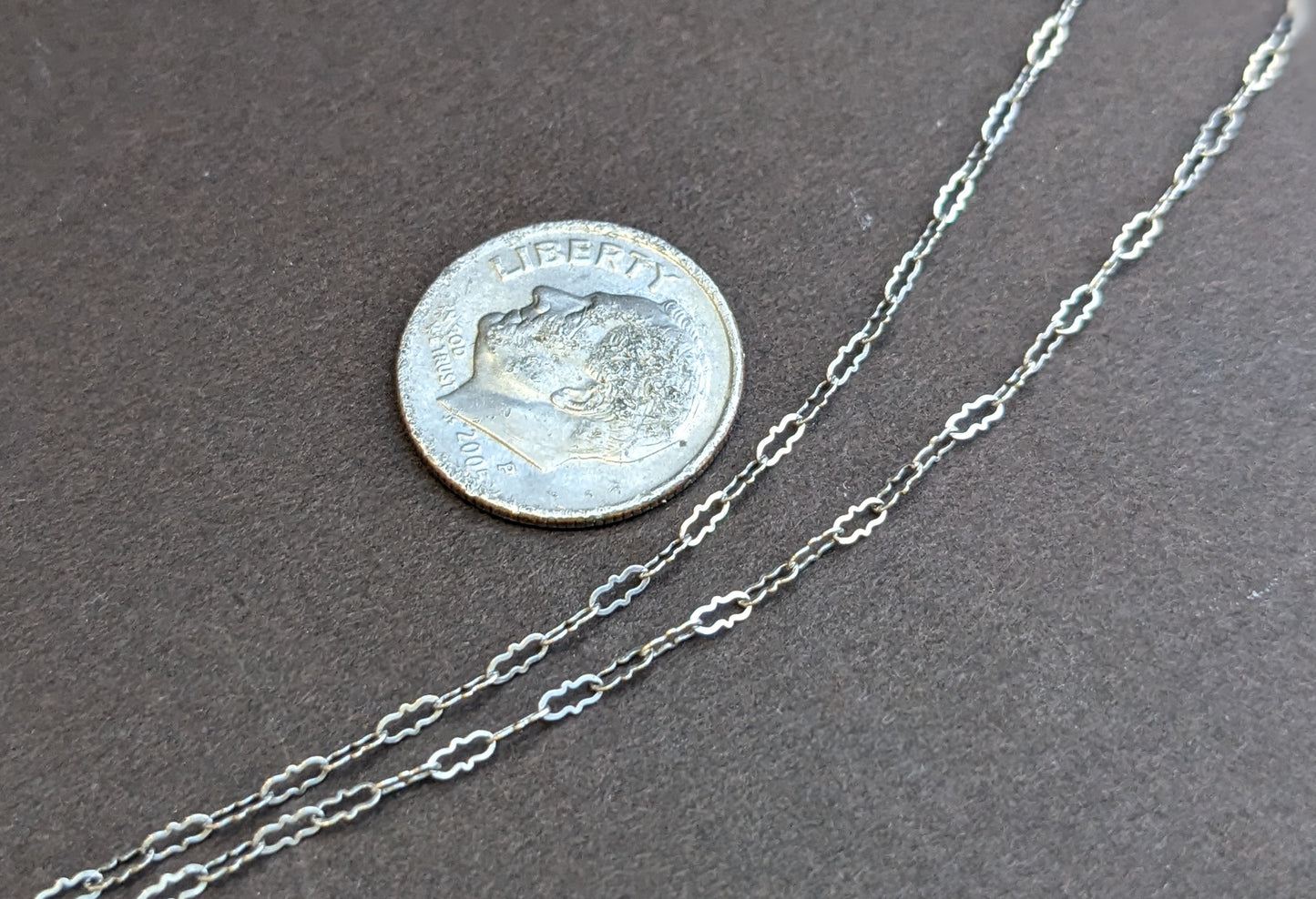 14k White Gold 1940s Chain