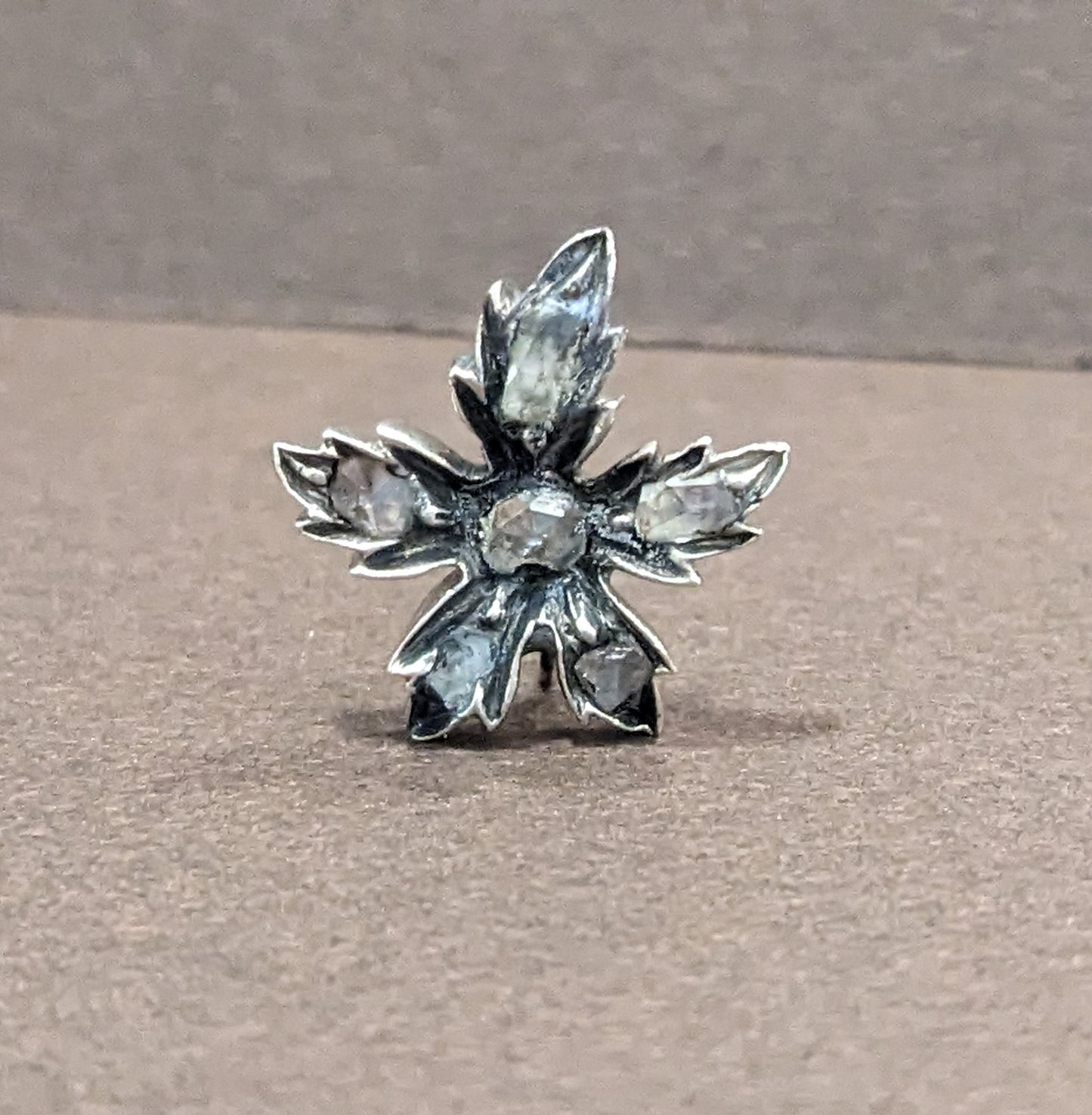 Rose Dut Diamond Georgian Flower Pendant