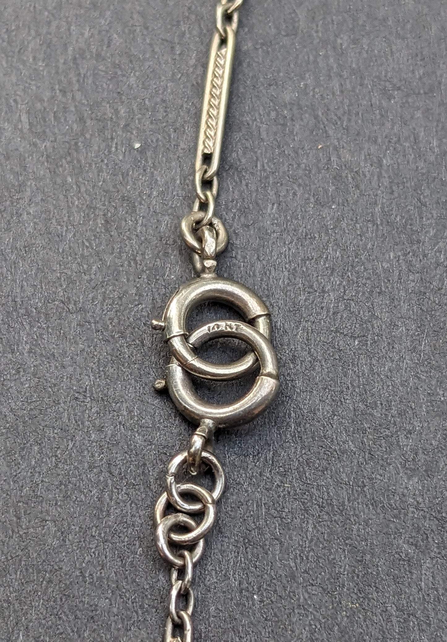 14kt machine turned watch chain with double c-clasp