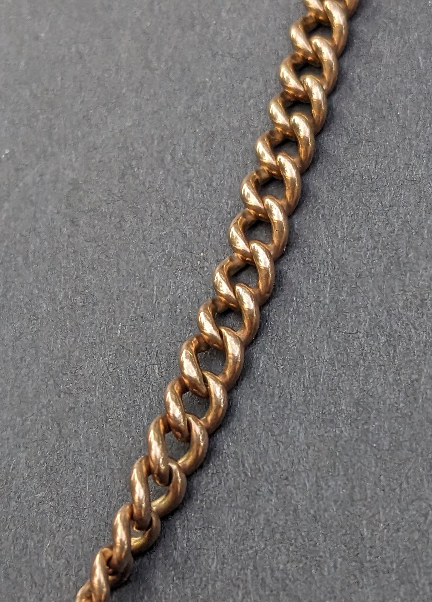 9k Gold Watch Chain with Double Dog Clips