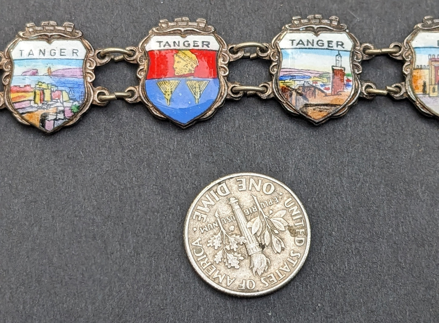 Sterling and Enamel Souvenir Bracelet