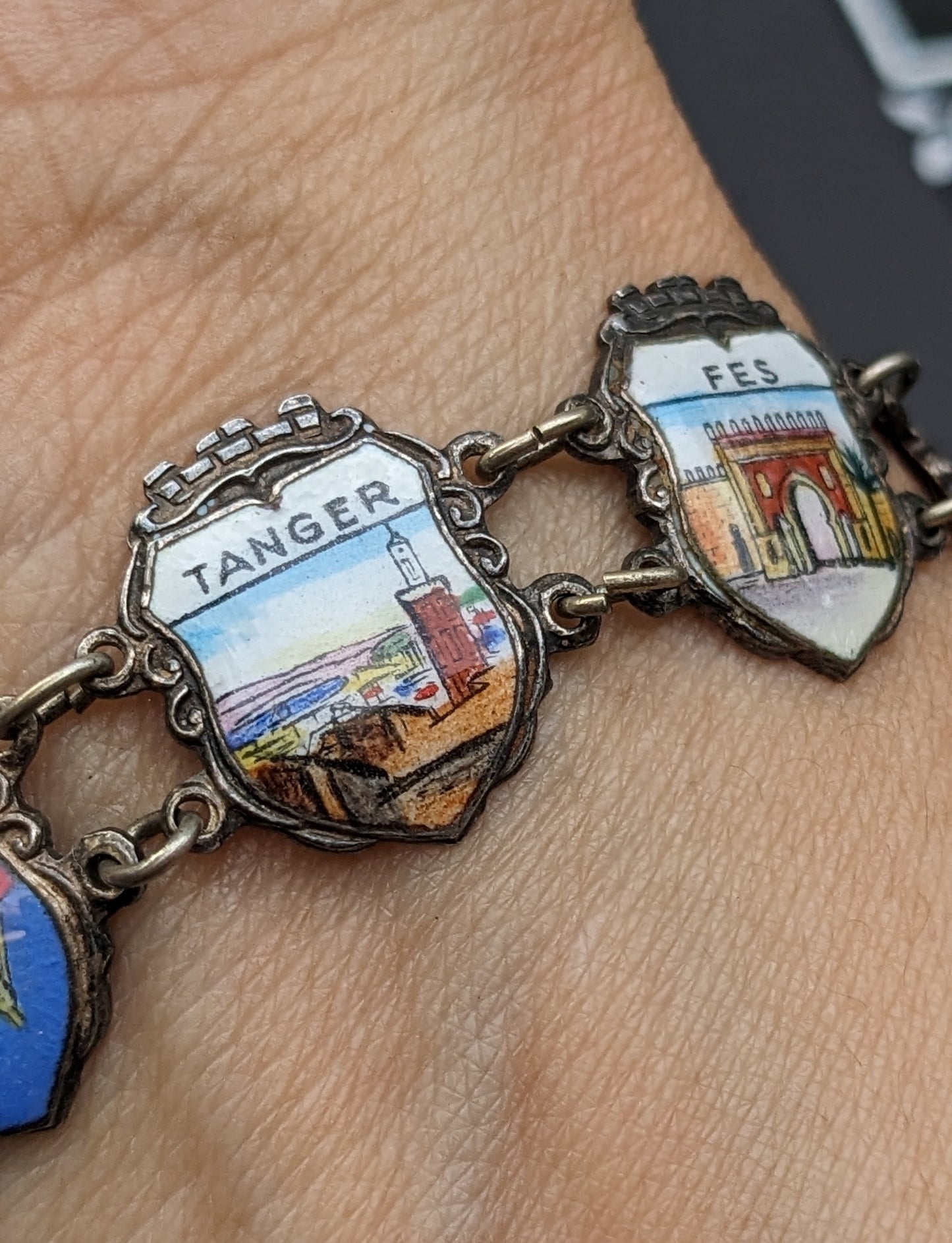 Sterling and Enamel Souvenir Bracelet