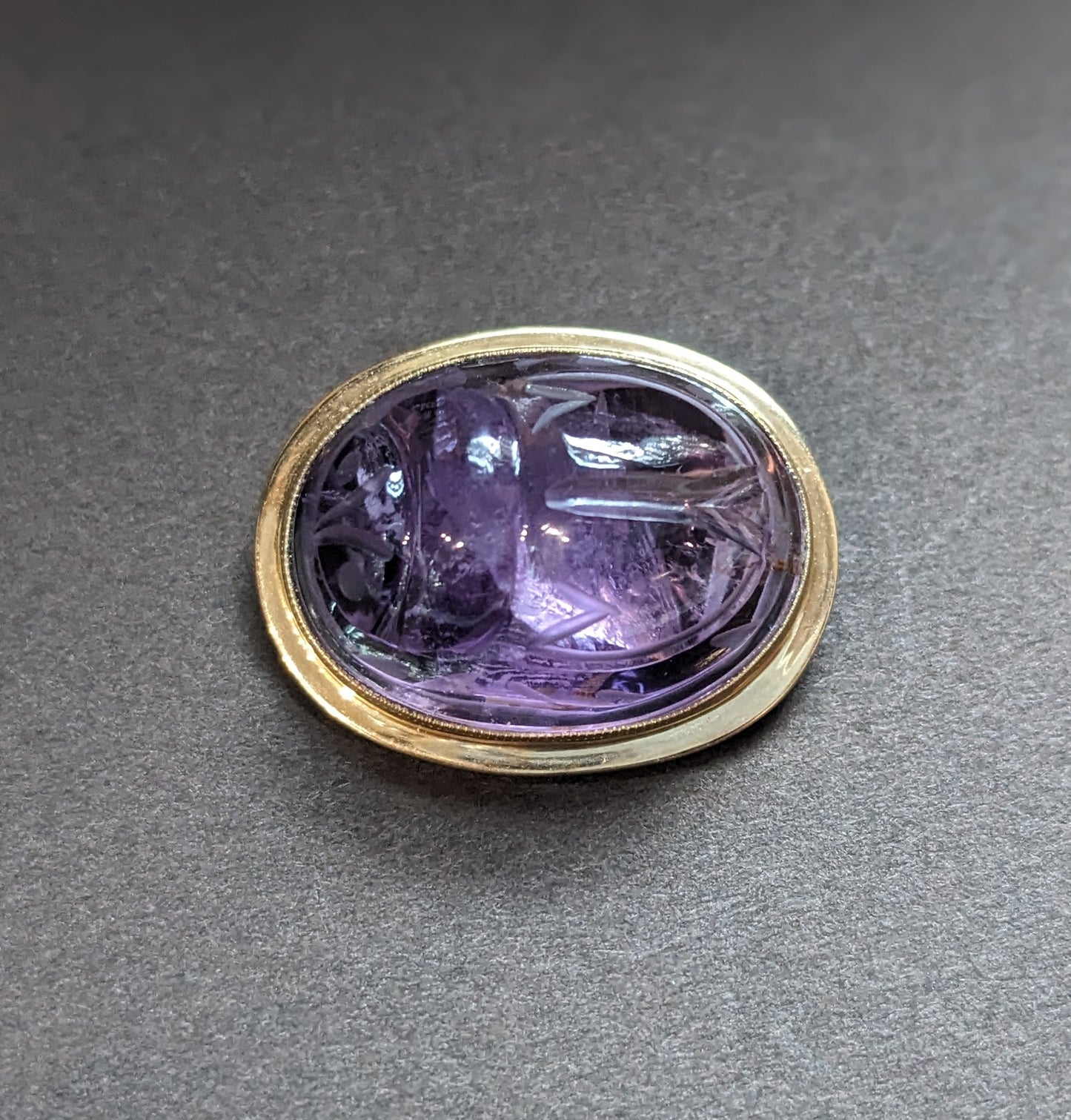 Amethyst Scarab Brooch