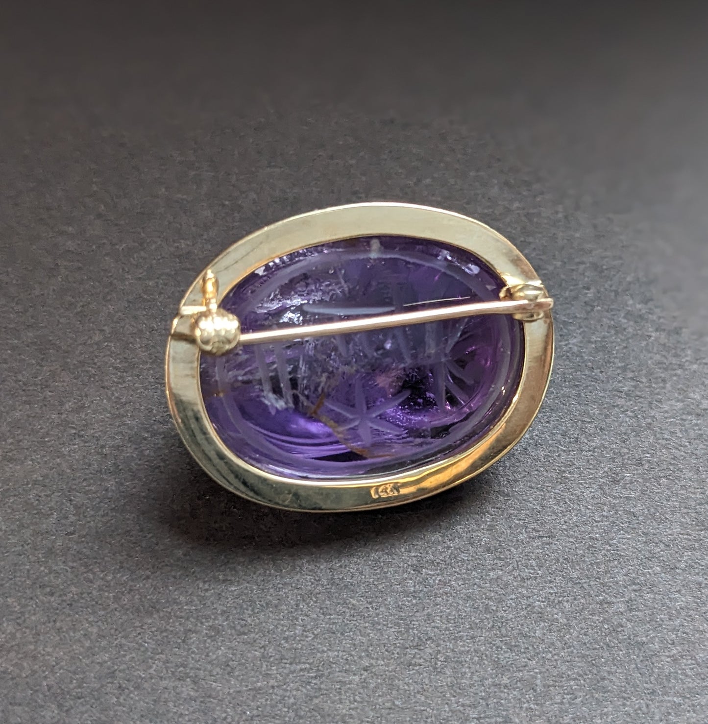 Amethyst Scarab Brooch