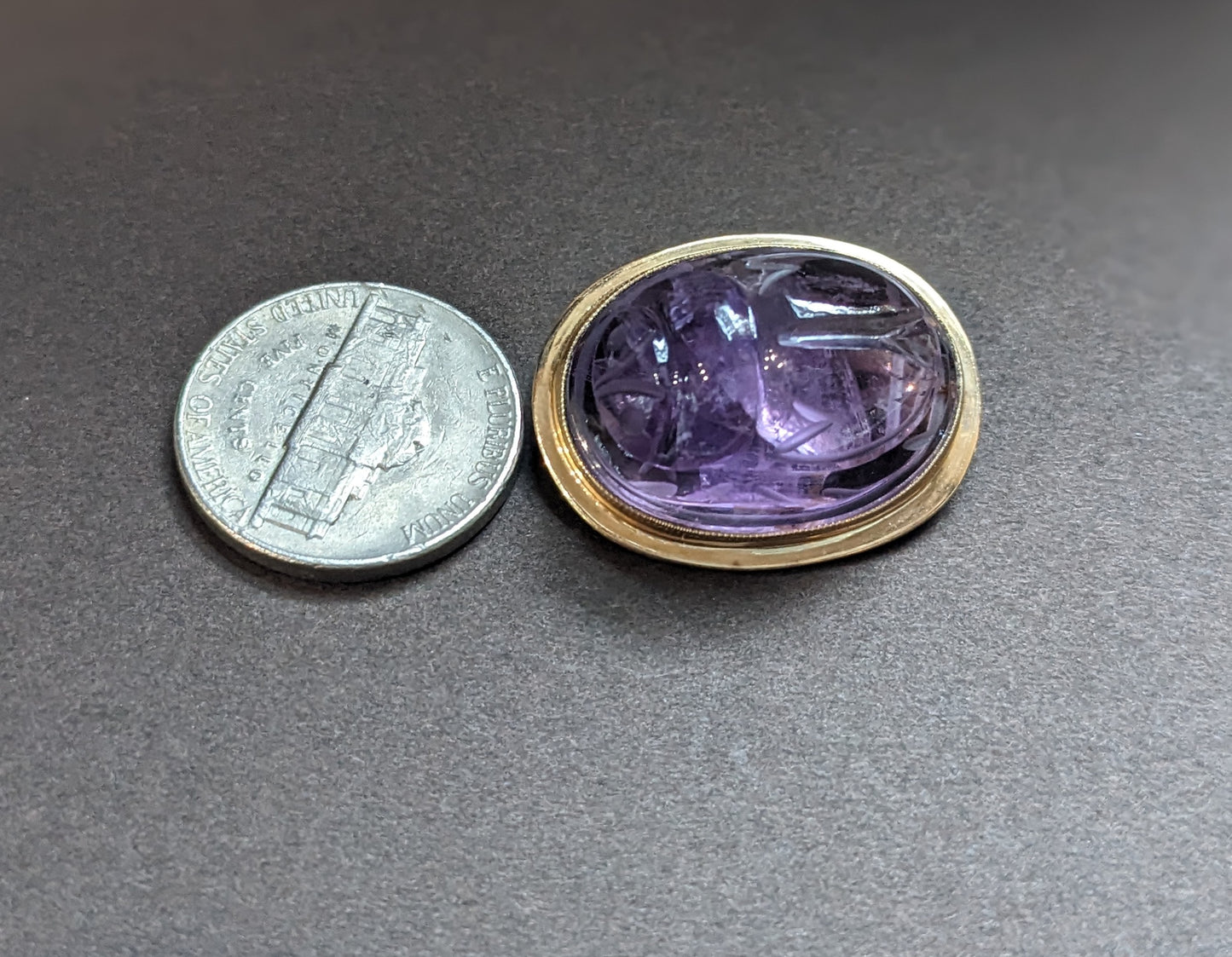 Amethyst Scarab Brooch