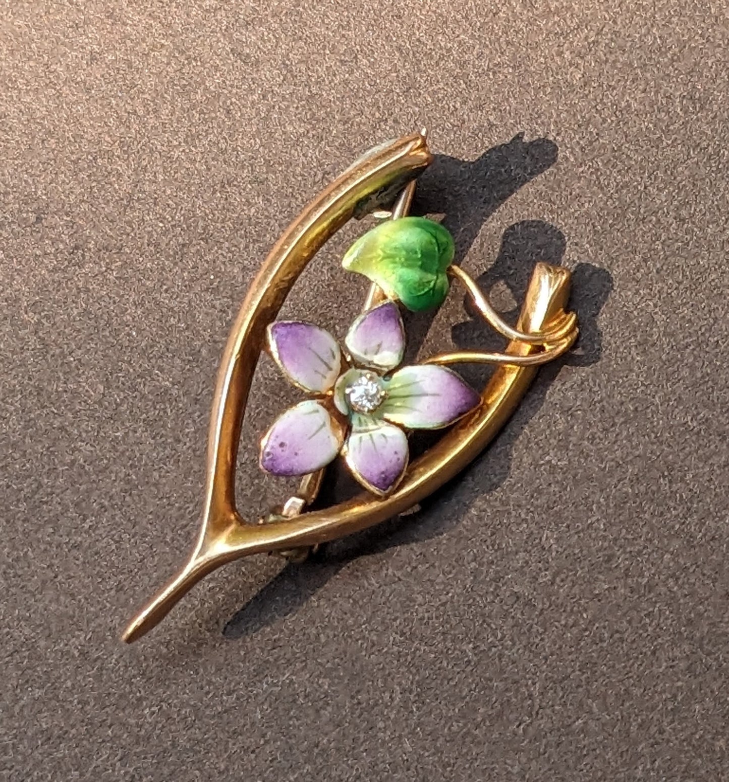 Enamel and Diamond Brooch