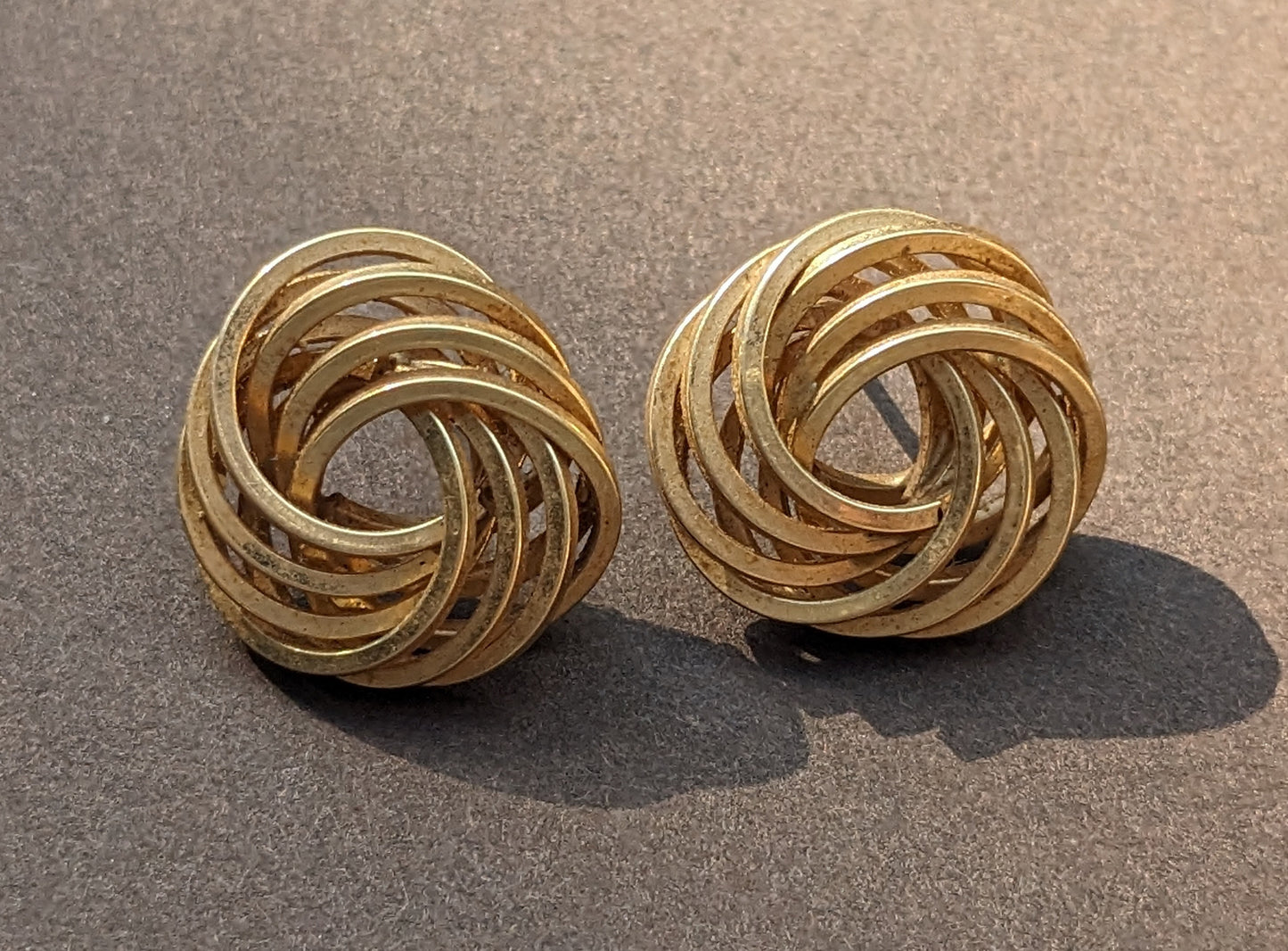 Large Gold Knot Earrings