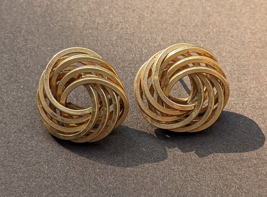 Large Gold Knot Earrings