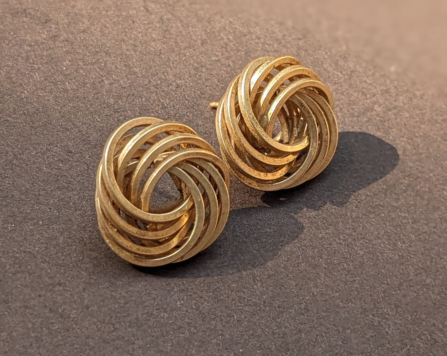 Large Gold Knot Earrings