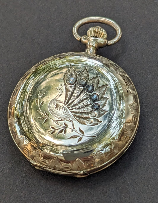 Engraved Diamond Pocket Watch