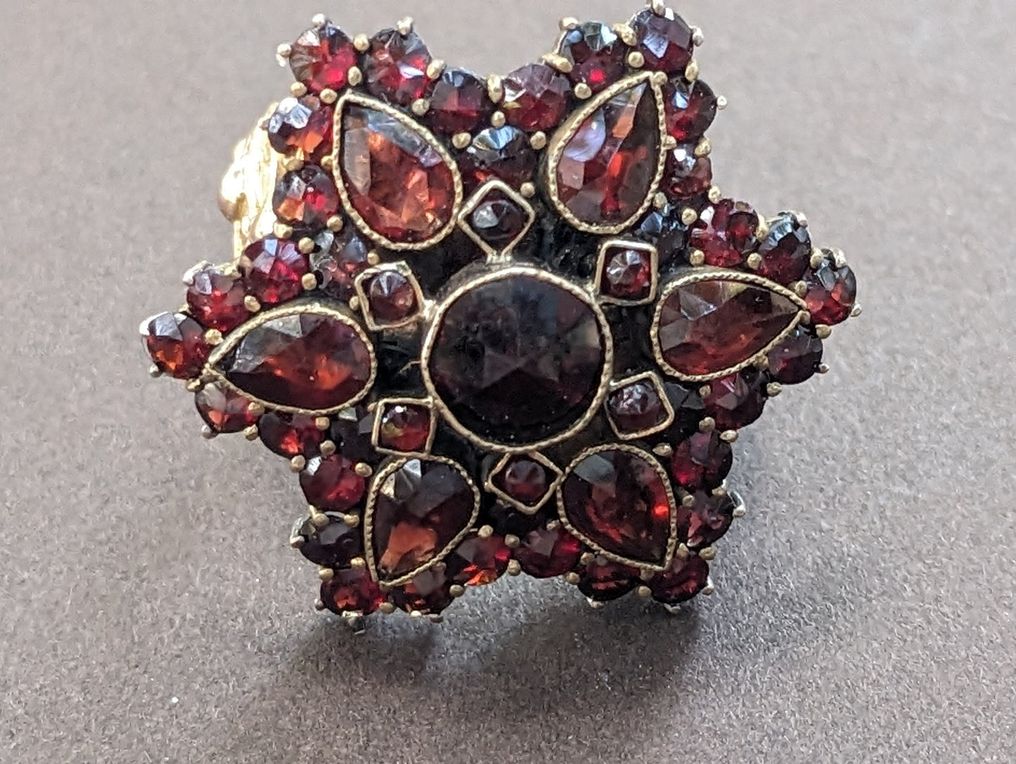 Bohemian Garnet Gold Ring