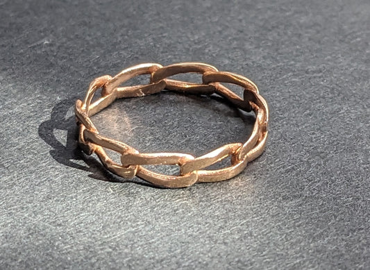 14k rose gold "chain" look band