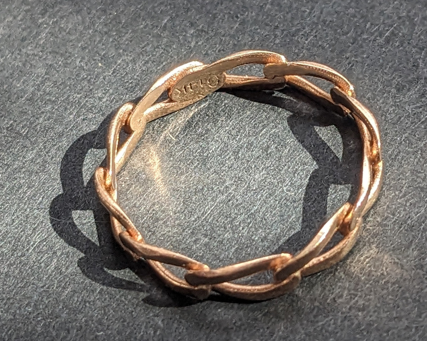 14k rose gold "chain" look band