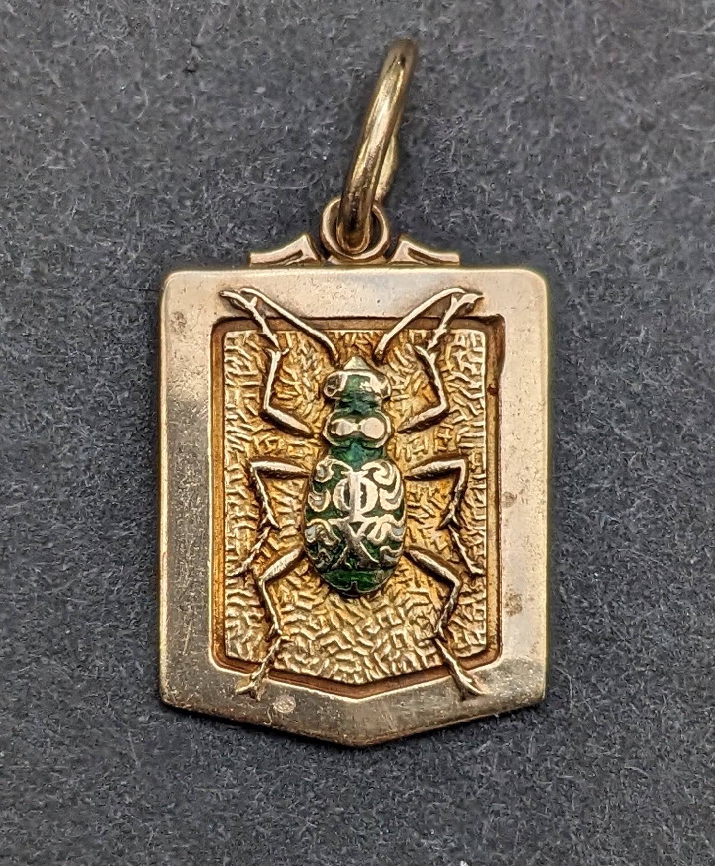 1930's  Enamel bug charm 10k