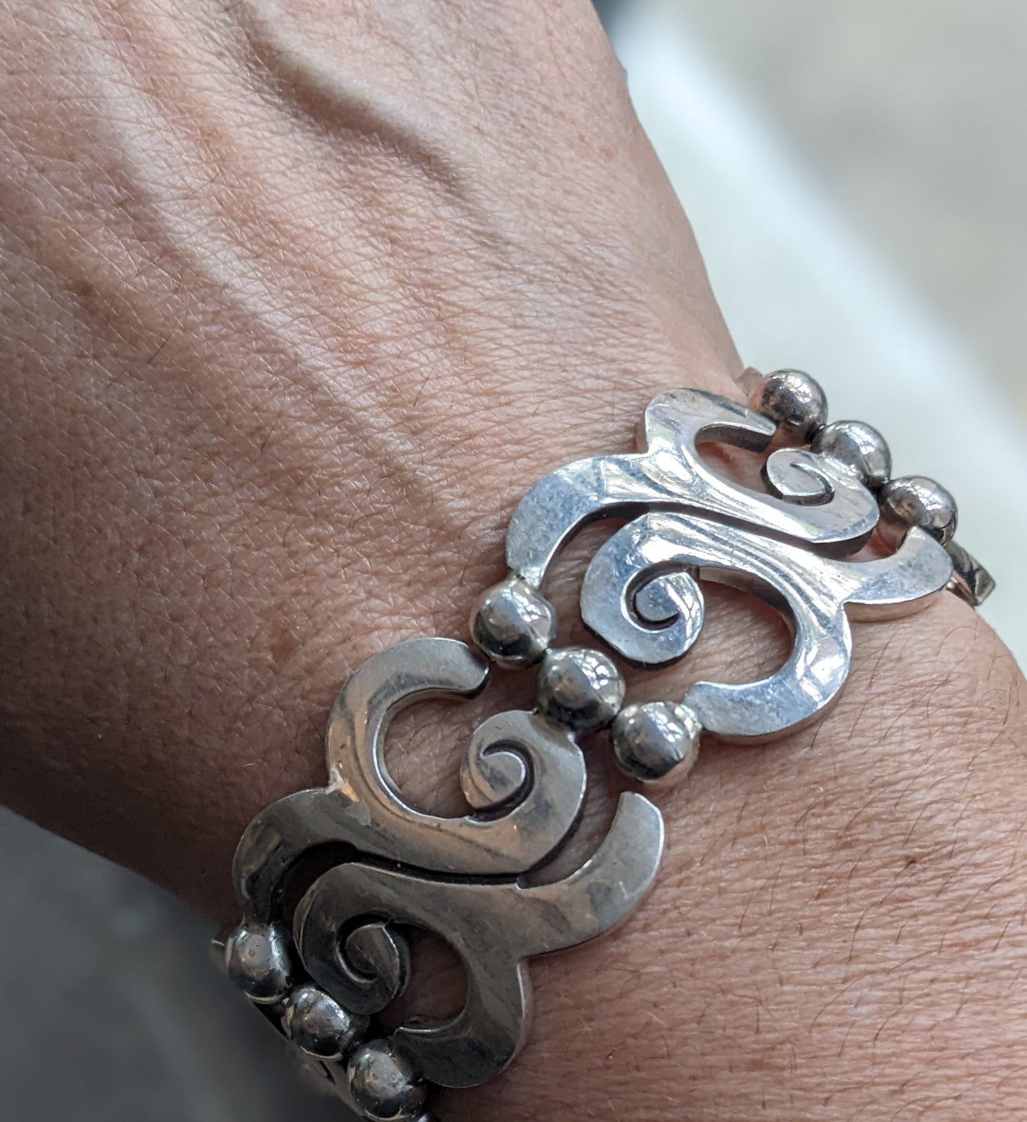 Heavy Taxico Silver Bracelet