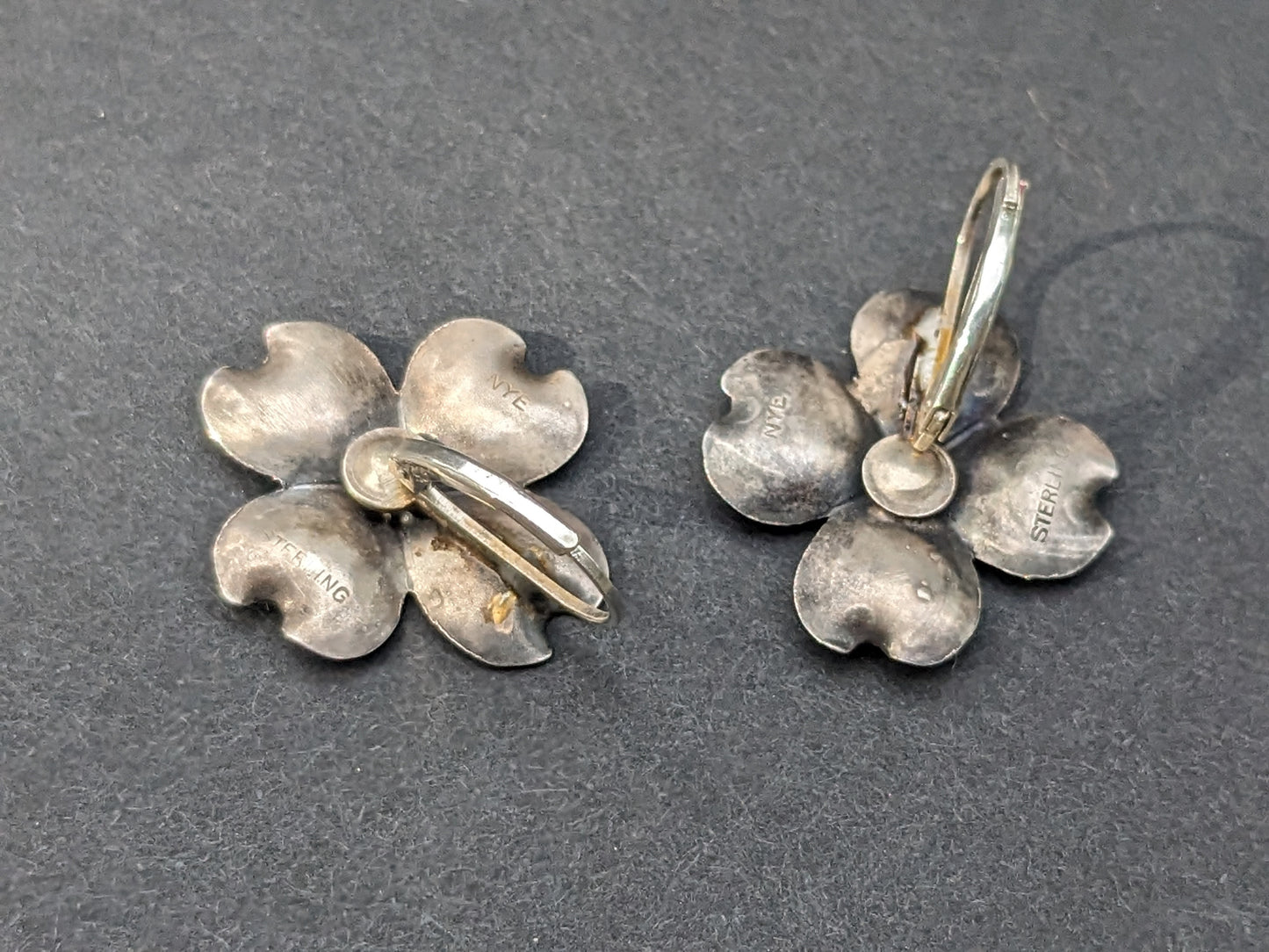 Sterling Magnolia Flower Earrings