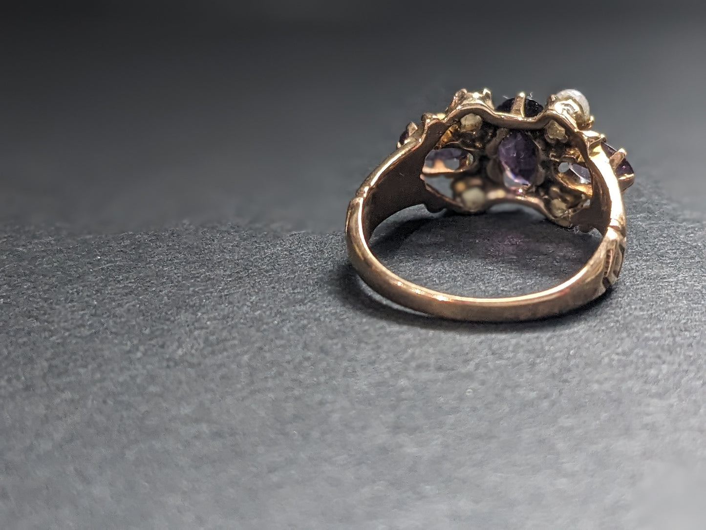 Amethyst and Pearl Ring