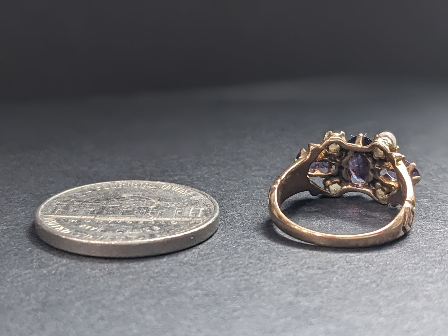 Amethyst and Pearl Ring