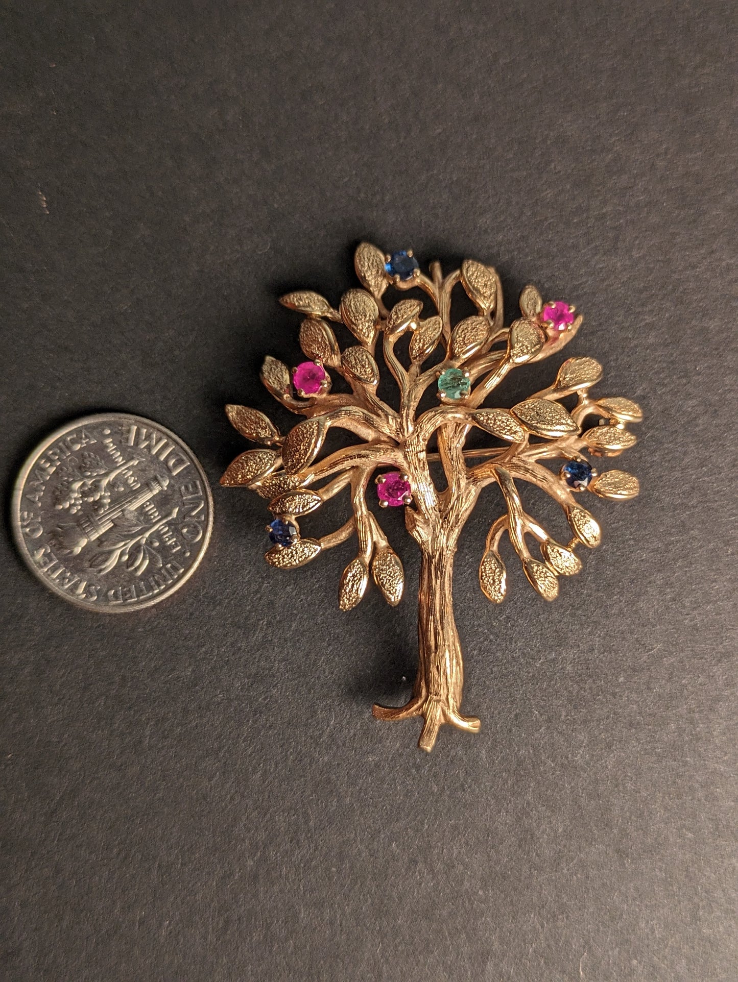 Henry Dankner & Sons Large 14k yellow gold vintage Tree brooch