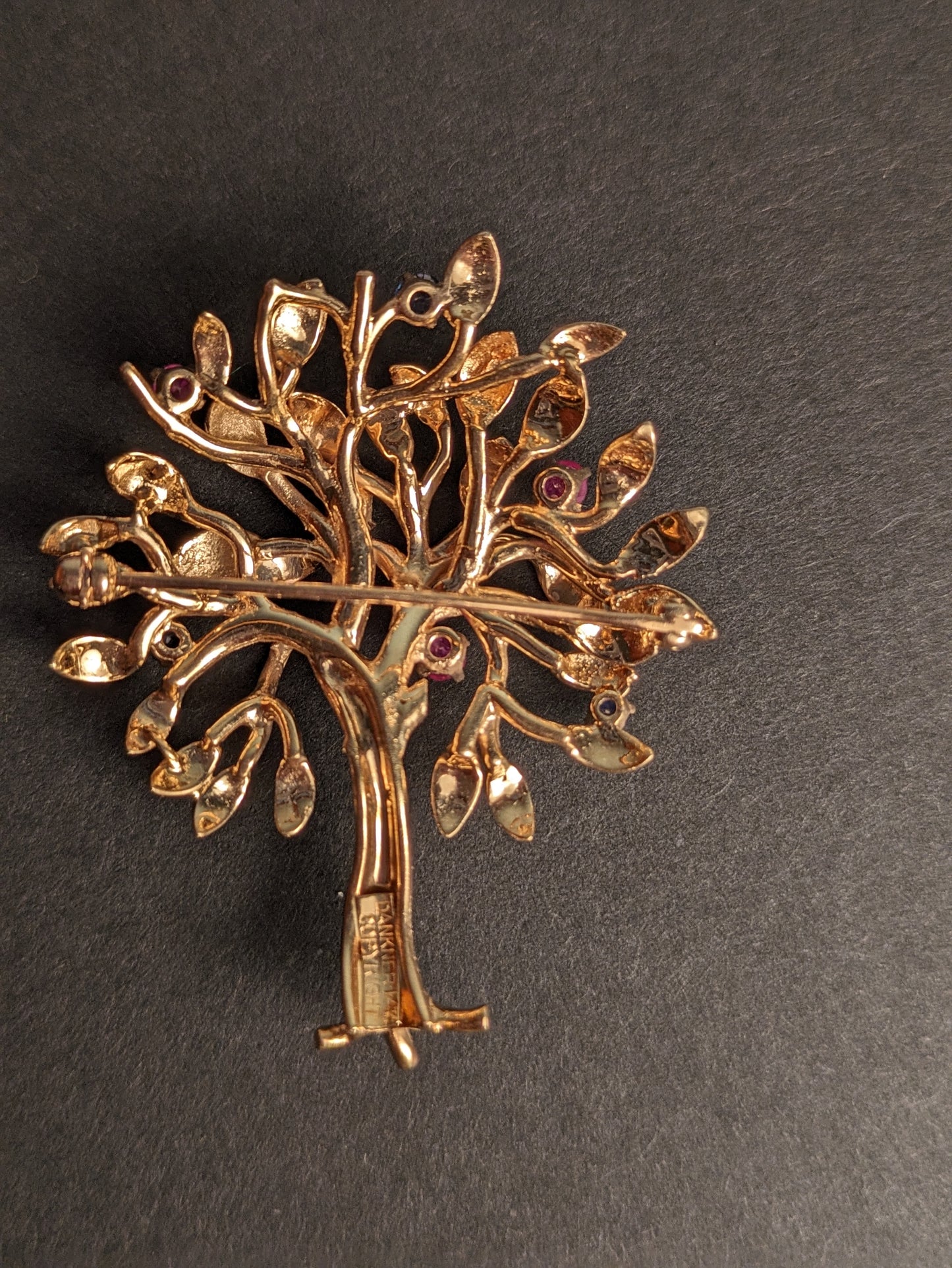 Henry Dankner & Sons Large 14k yellow gold vintage Tree brooch