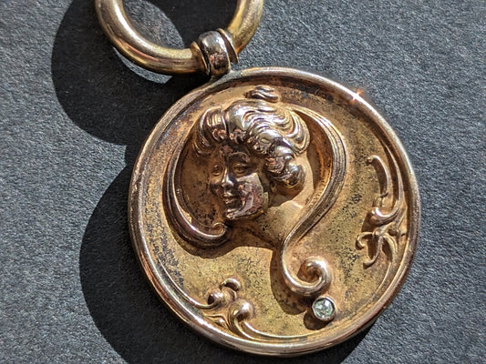 American Art Nouveau fob with ?