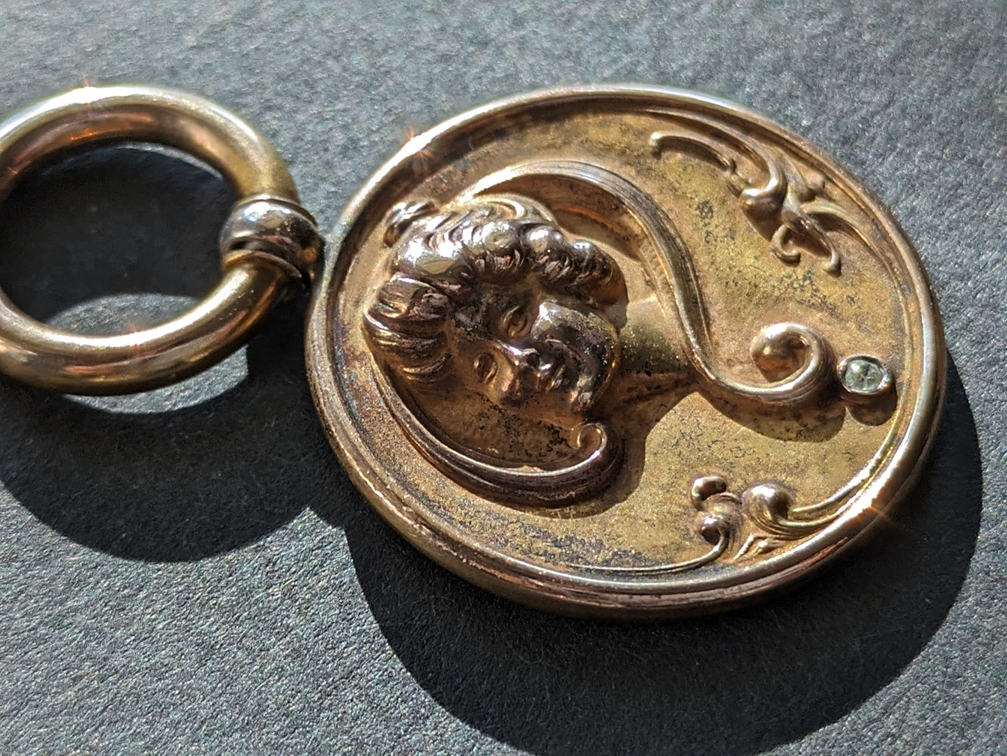 American Art Nouveau fob with question mark