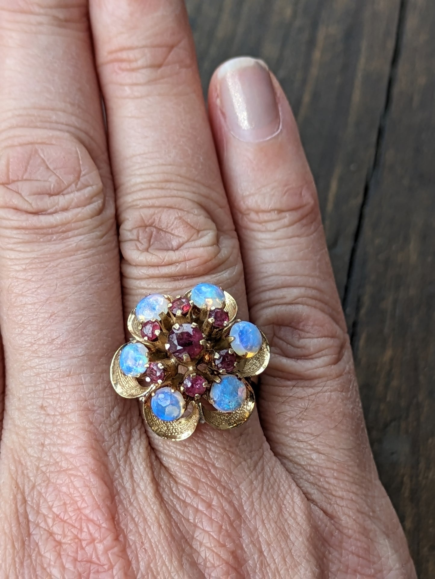 12K Opal and Ruby Ring