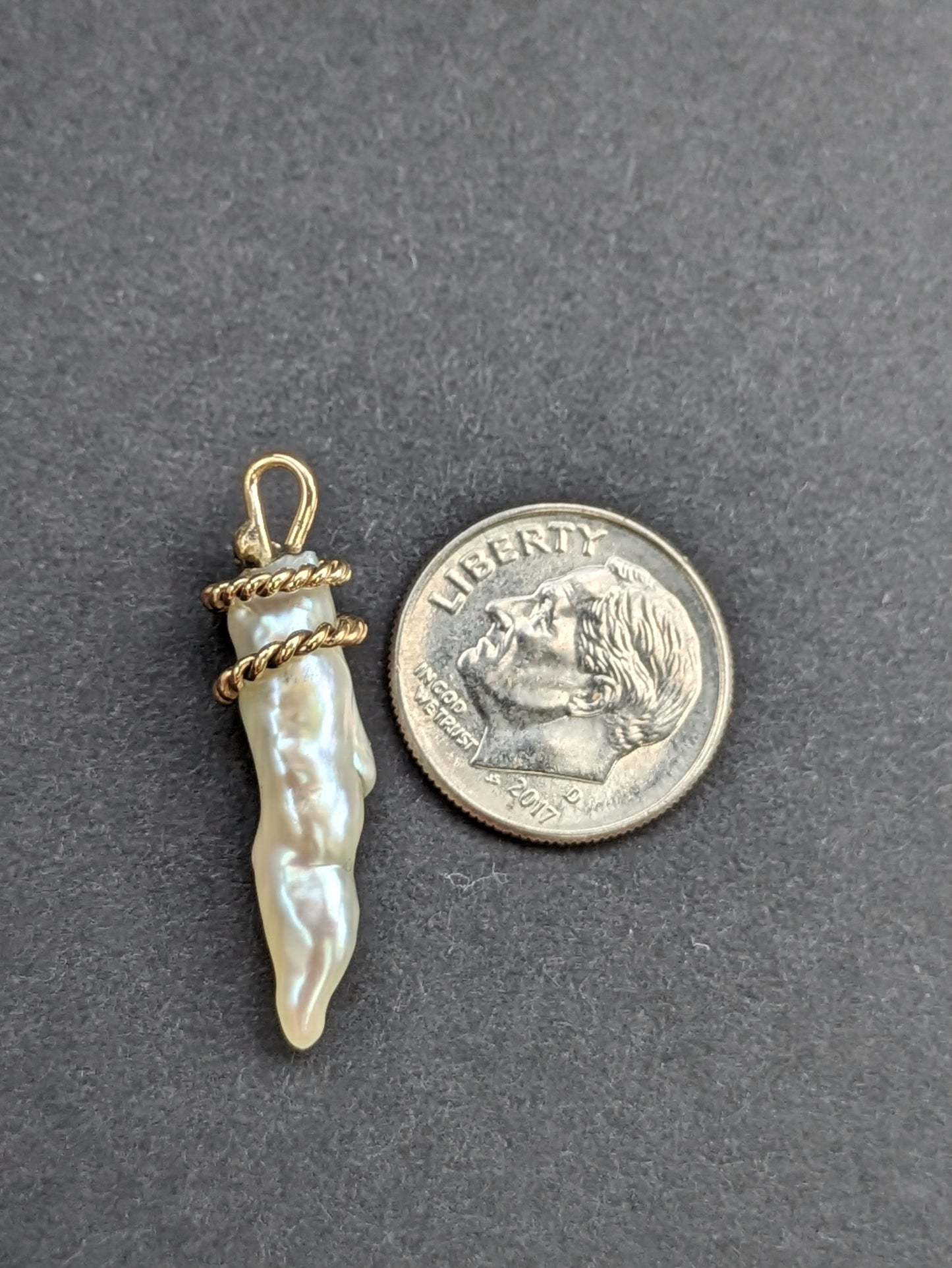 Natural Pearl Pendant 14K