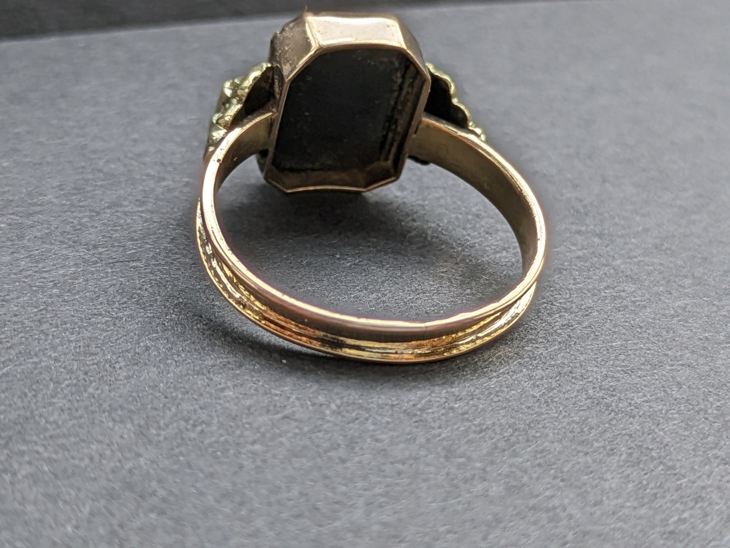 14K Dutch Mourning Ring Pyrite