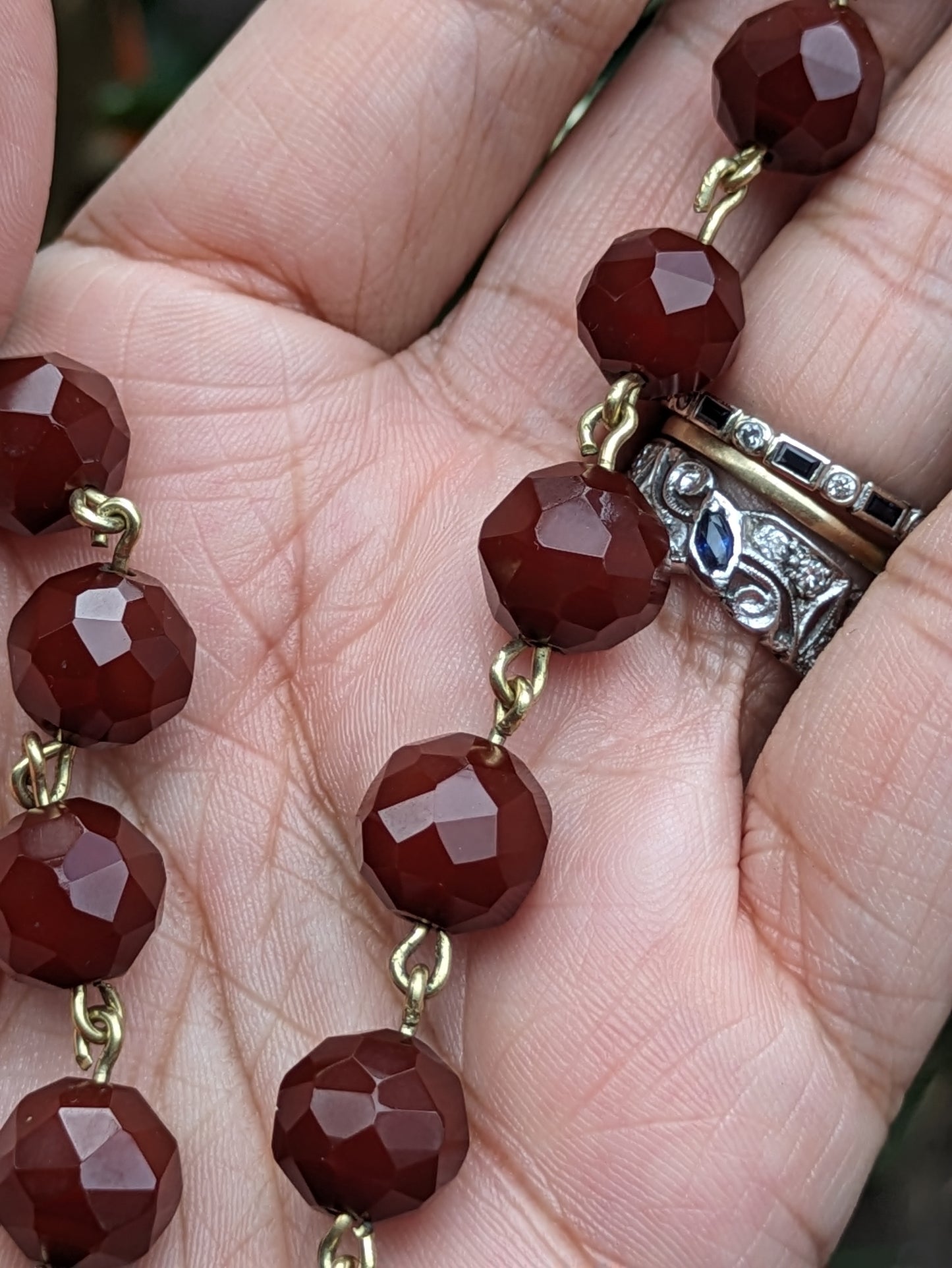 14K Carnelian Bead Necklace