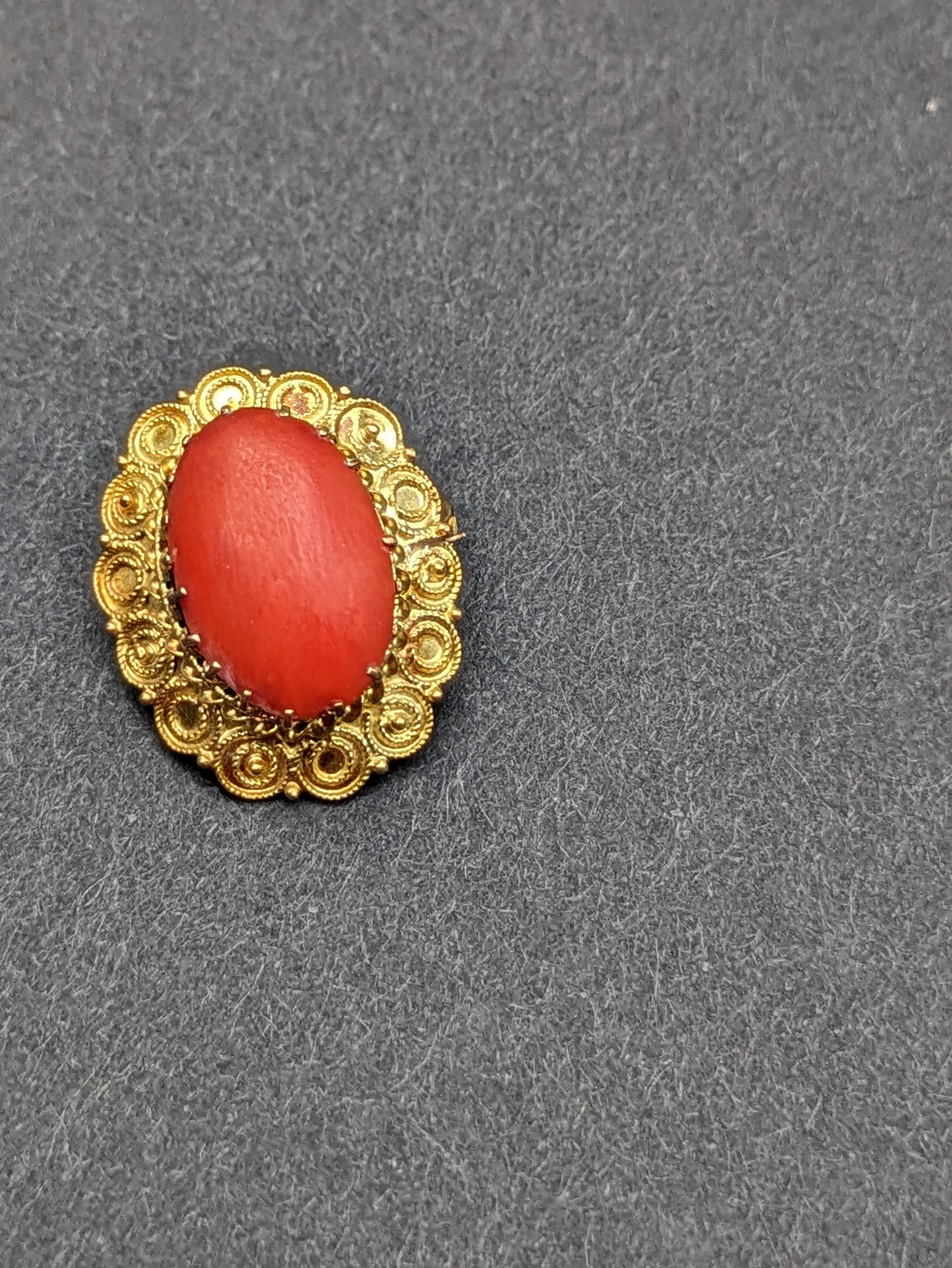 Dutch Antique Coral Brooch