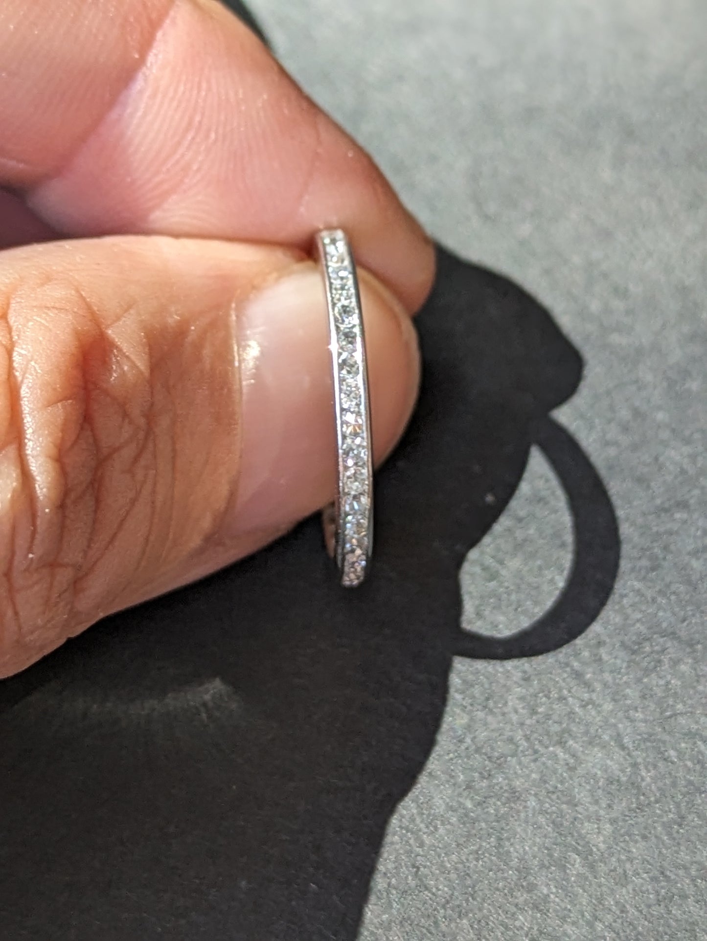 18K mine cut Art Deco diamond eternity band