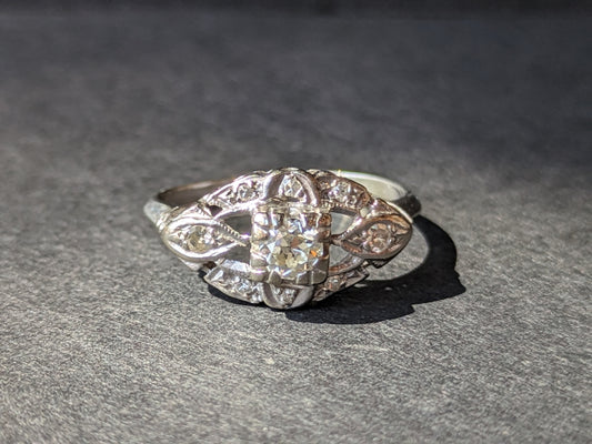 18K 1930's diamond ring