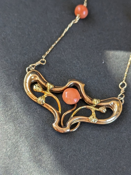 Art Nouveau Coral Necklace