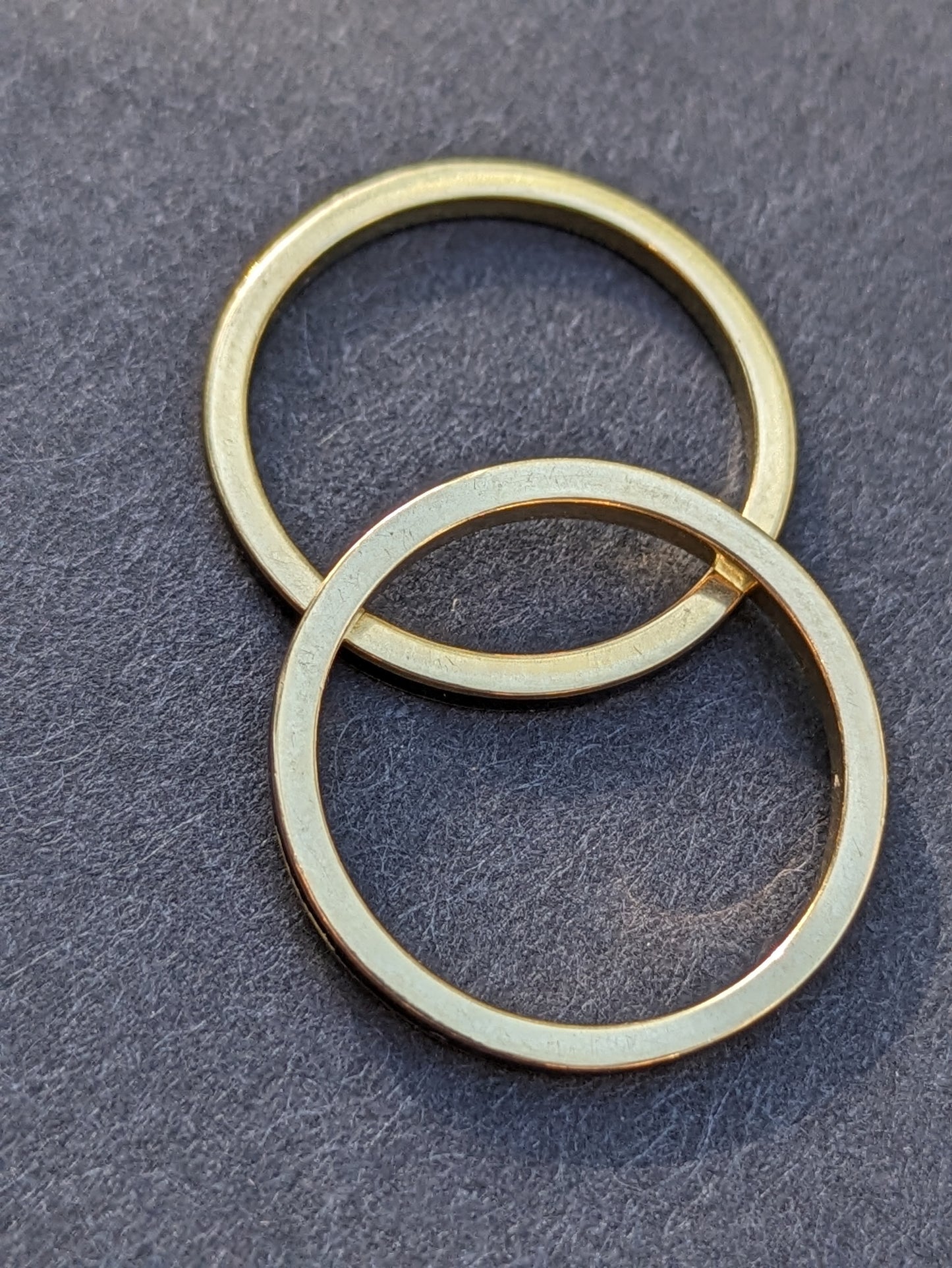 Pair 14K black enamel bands