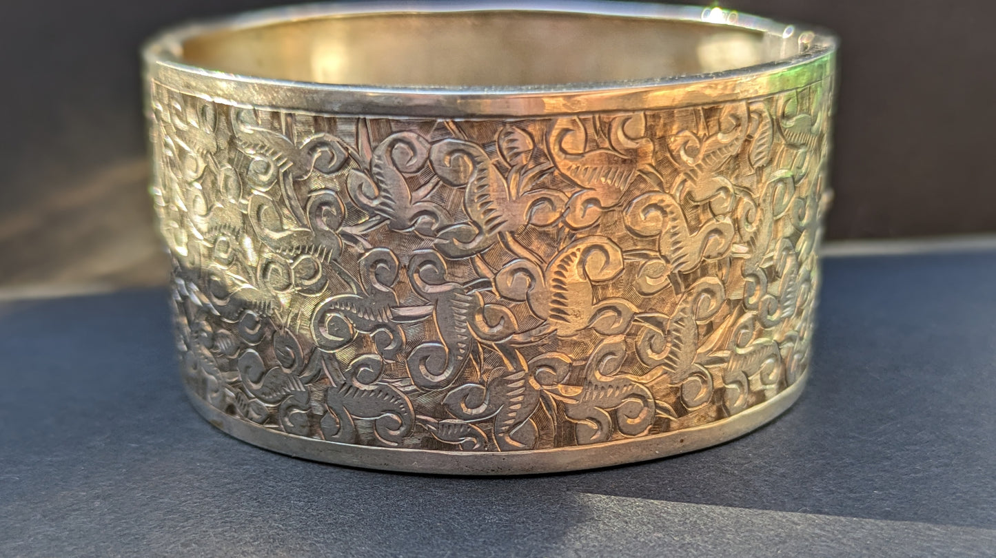 English sterling engraved bangle (#2)