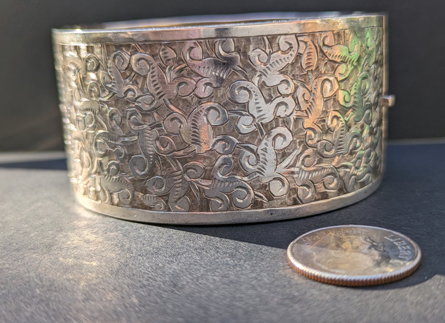 English sterling engraved bangle (#2)