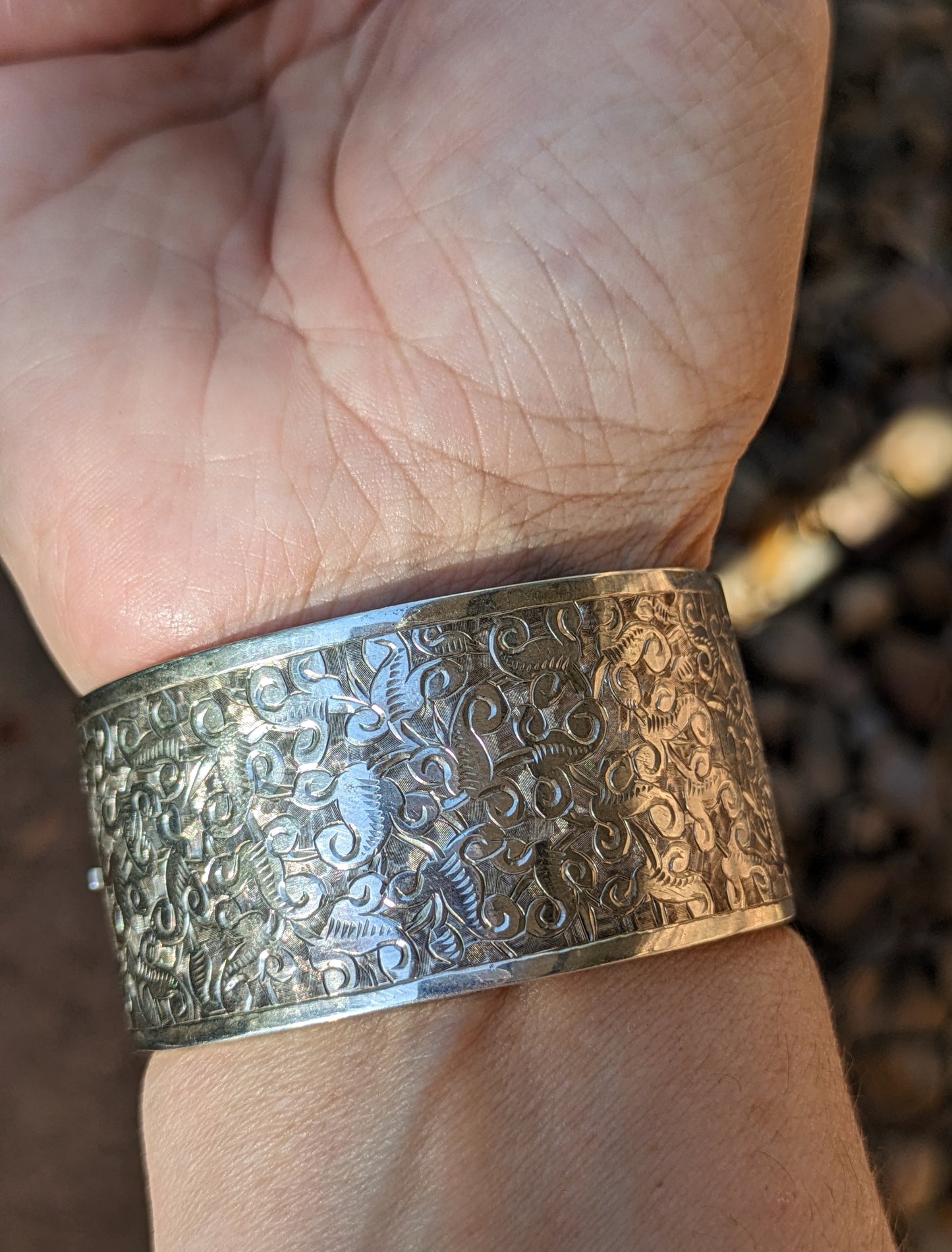 English sterling engraved bangle (#2)