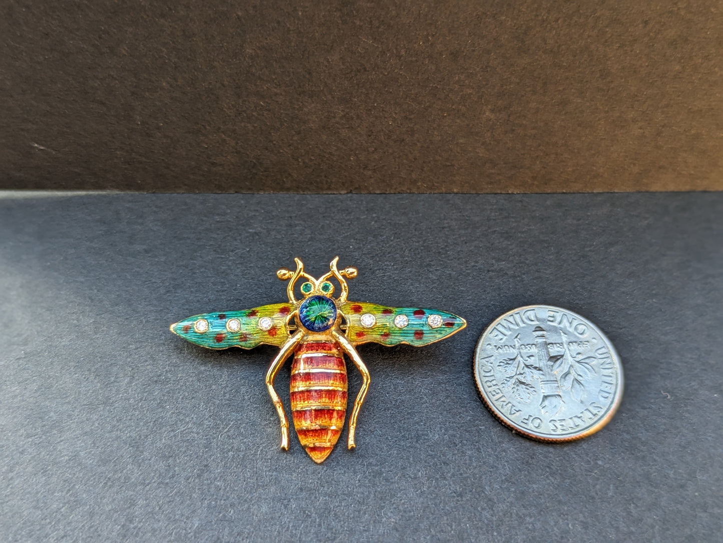 Vintage Enamel Bee Brooch