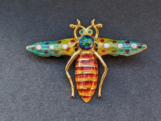 Vintage Enamel Bee Brooch